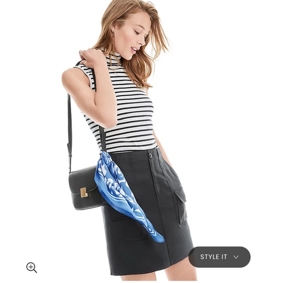 Loft Ann Taylor Black Cargo Skirt Sz 0 - Picture 3 of 9